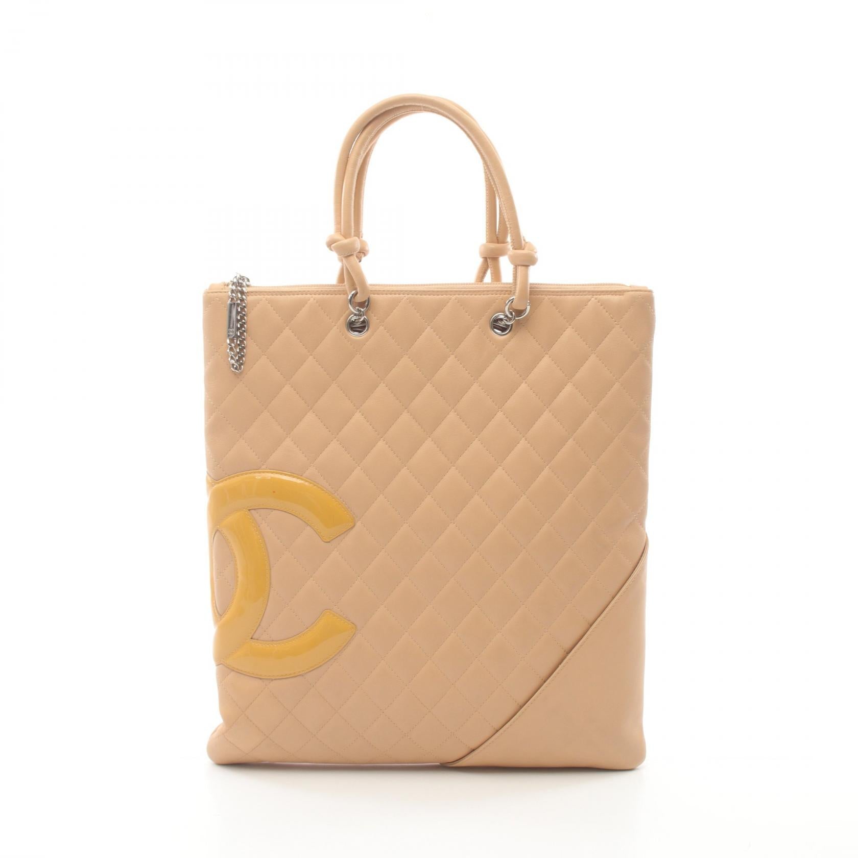 Chanel Cambon Line Calfskin Patent Leather Tote Bag