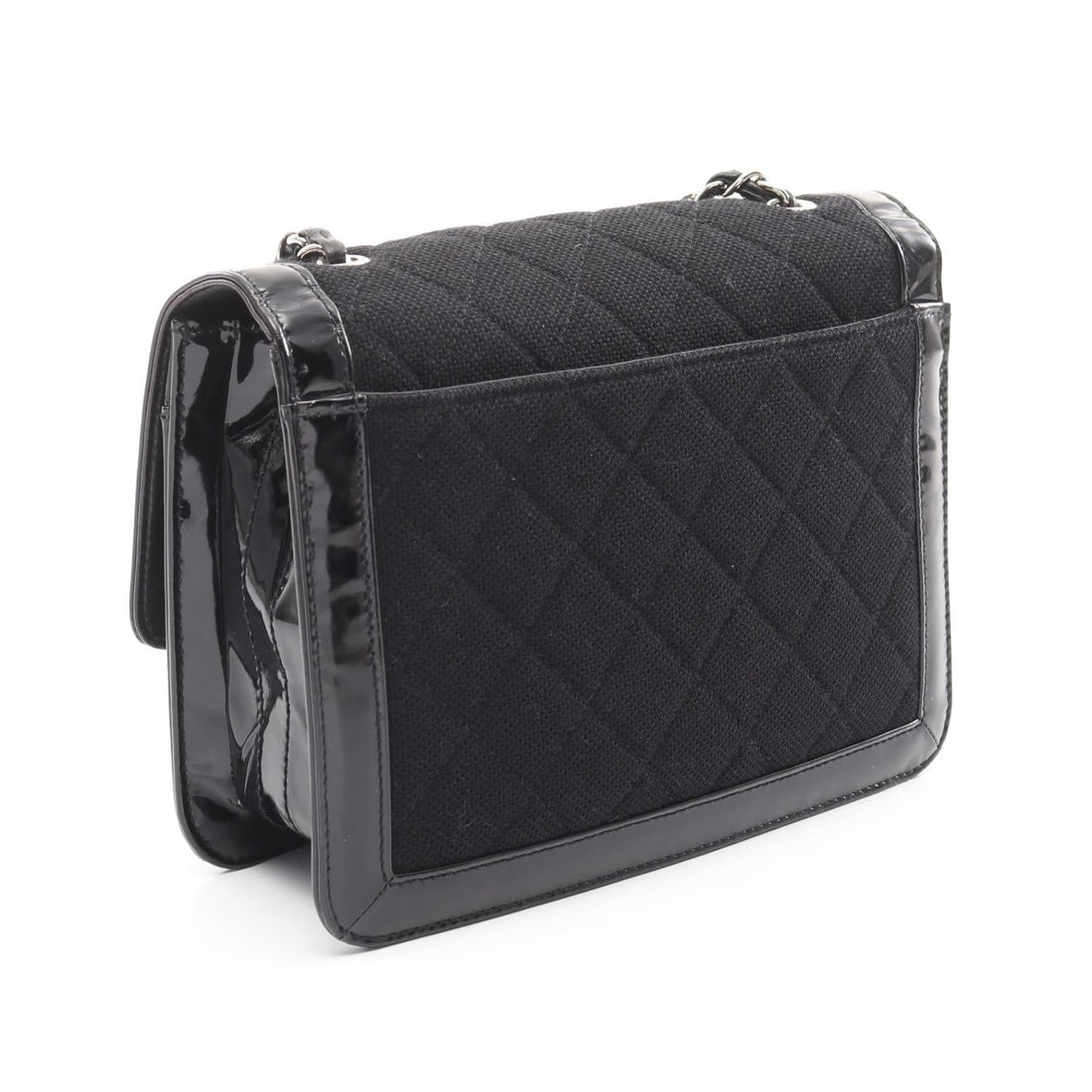 Chanel 2.55 Matelasse Canvas Patent Leather Shoulder Bag