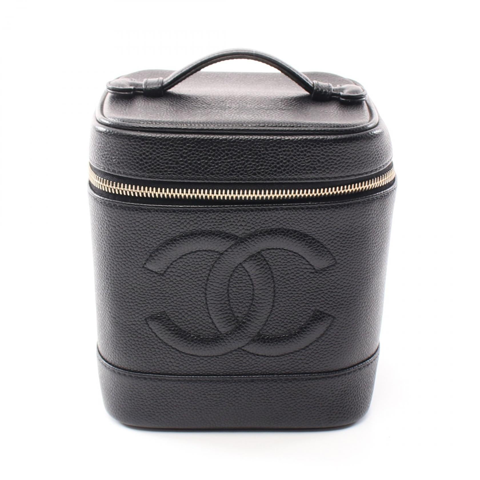 Chanel Caviar Skin Coco Mark Handbag Black