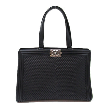 Chanel Boy V-Stitch Lambskin Tote Bag