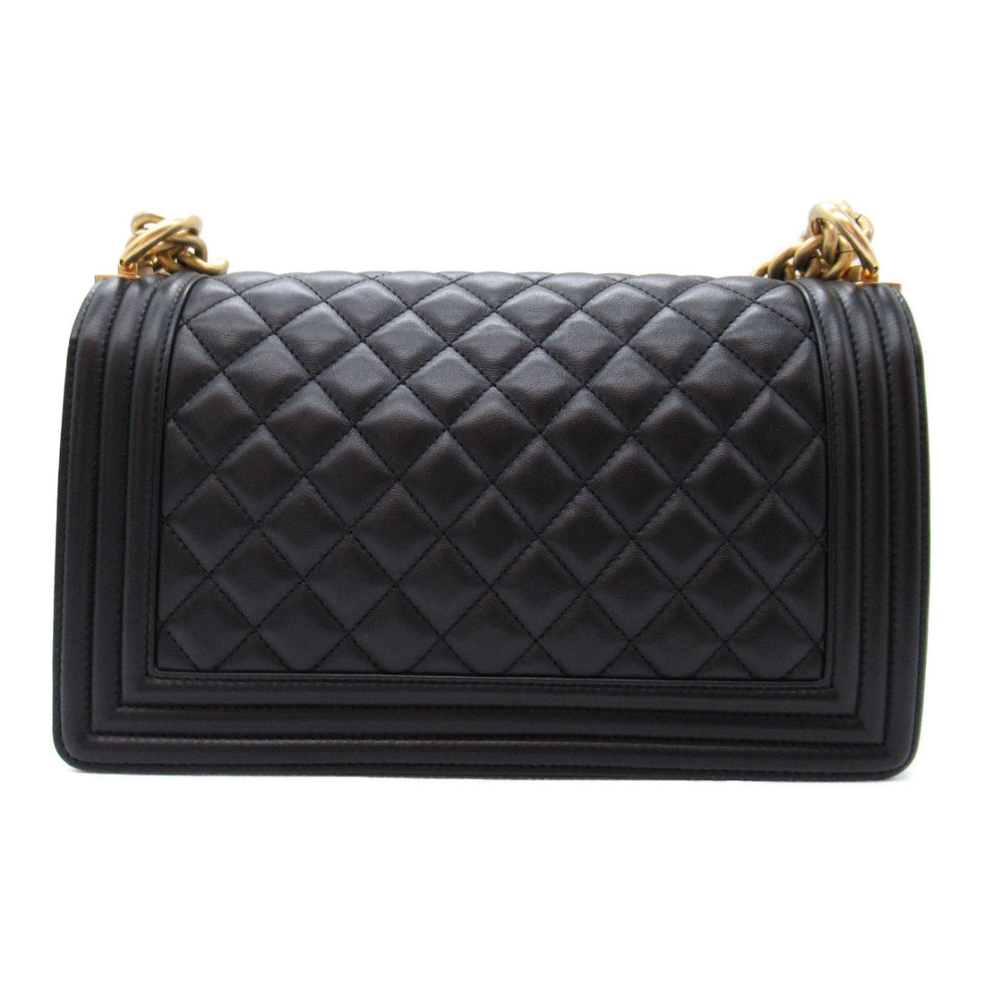 Chanel Boy Lambskin Chain Shoulder Bag Black