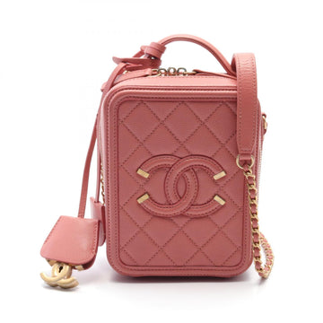 Chanel Caviar CC Filigree Shoulder Bag Pink