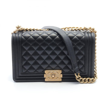 Chanel Boy Caviar Shoulder Bag Black