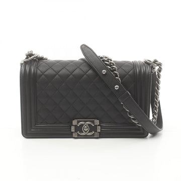 Chanel Boy Caviar Shoulder Bag Black