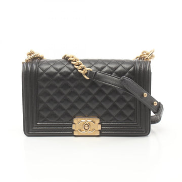 Chanel Boy Caviar Shoulder Bag Black