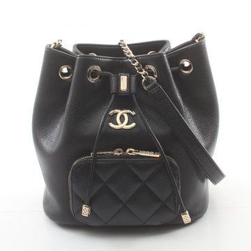 Chanel Caviar Matelasse Bucket Shoulder Bag AS2353