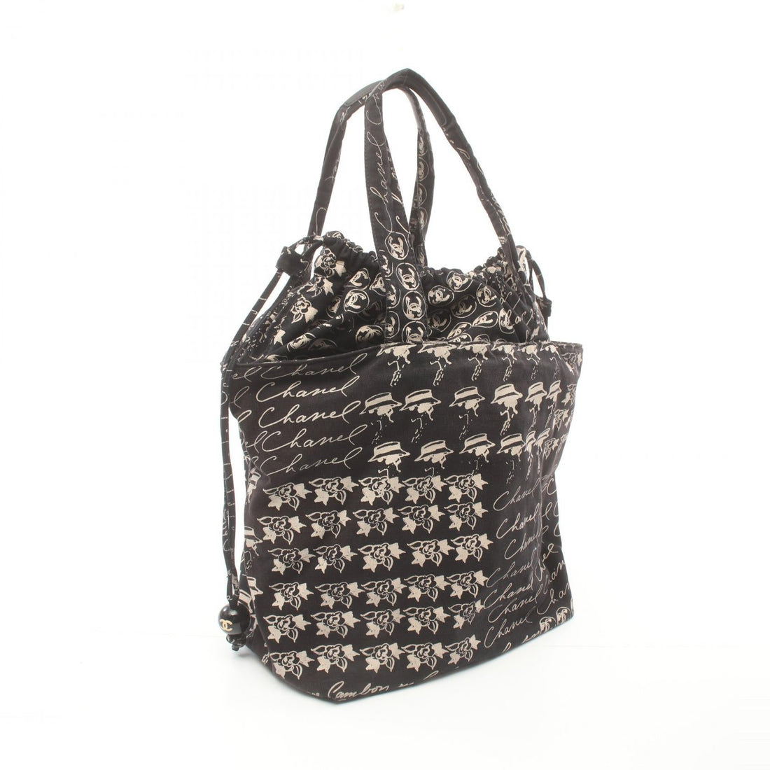 Chanel Camellia Canvas Tote Bag