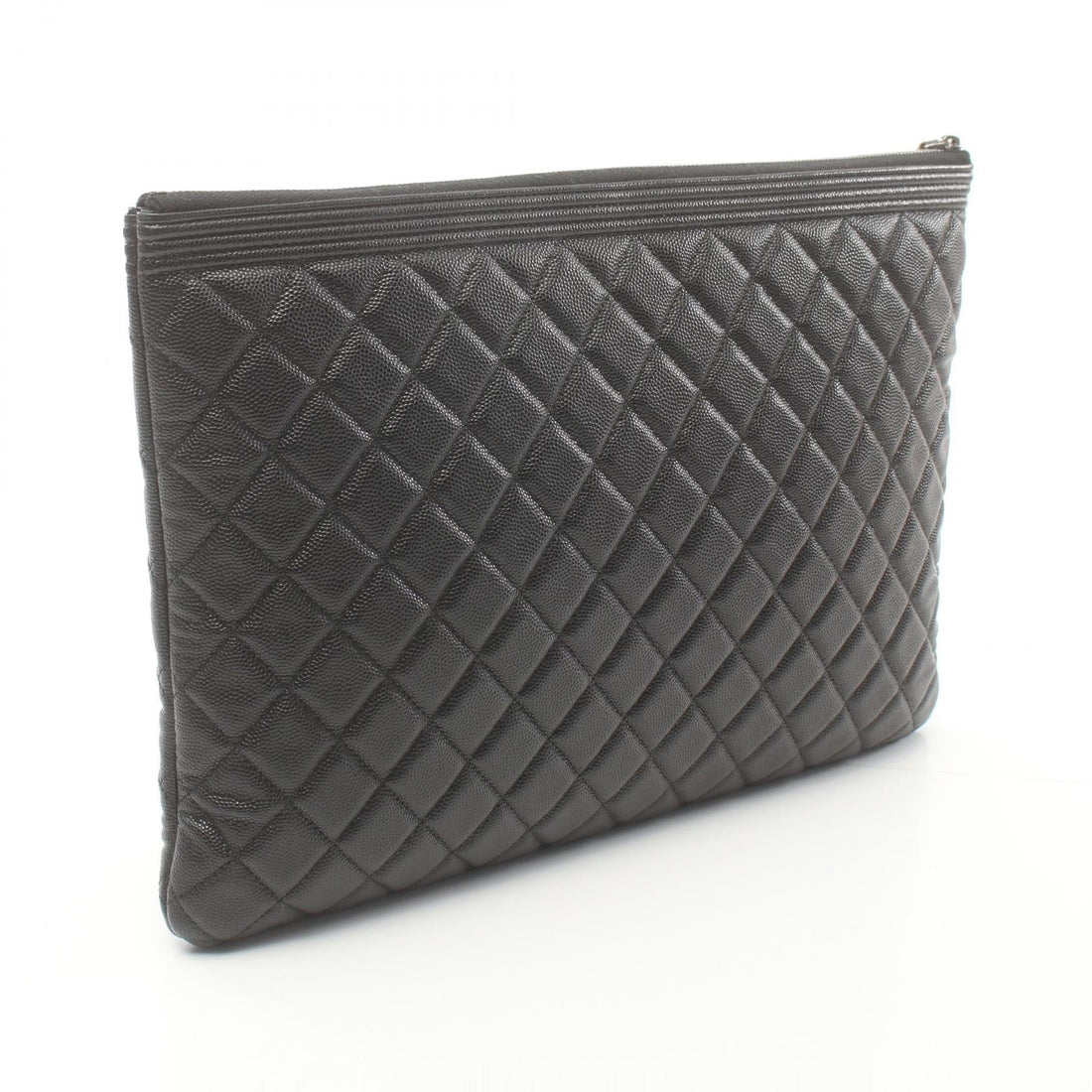 Chanel Quilted Caviar Zip Clutch Bag Leather Clutch Bag in New Condition