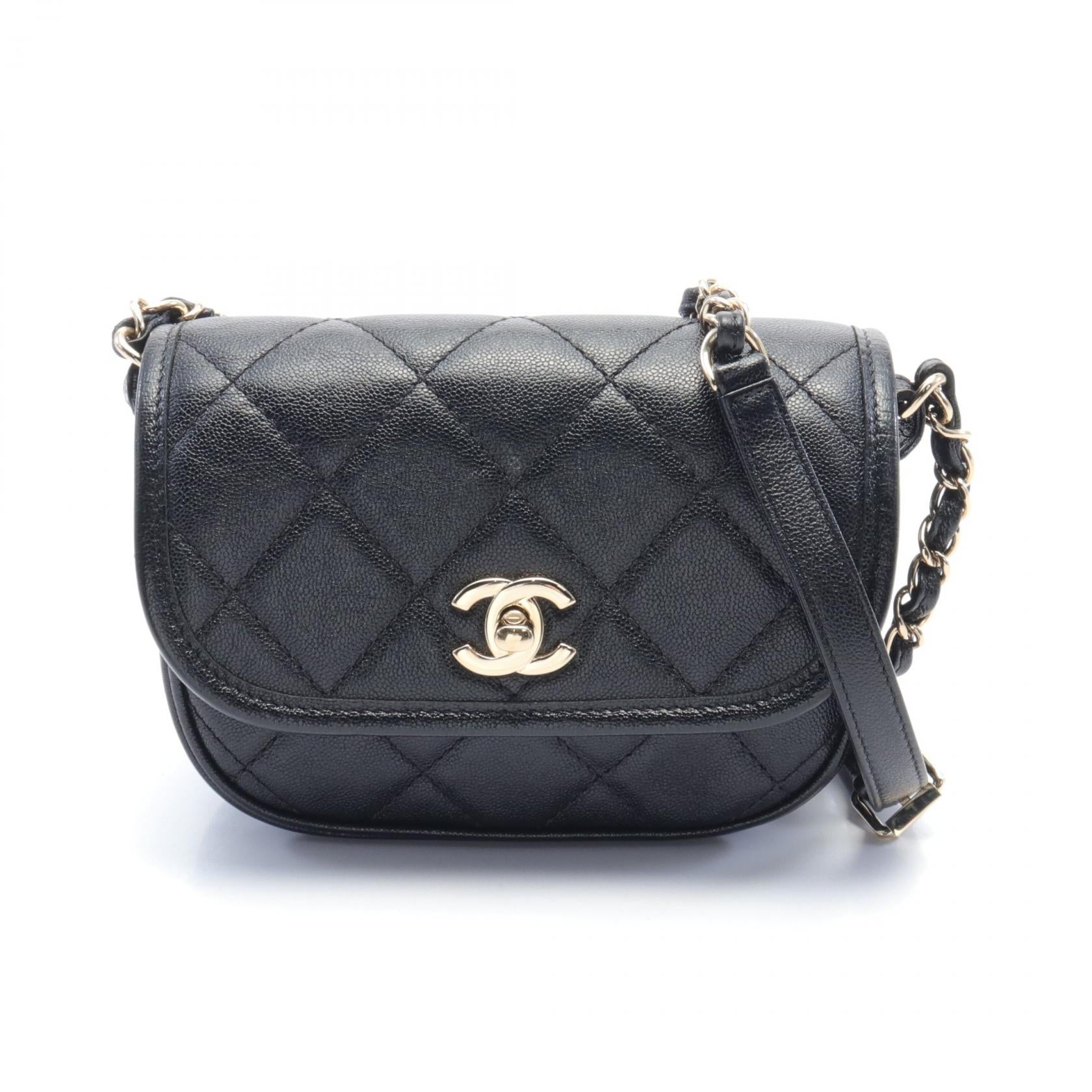 Chanel Caviar Matelasse Shoulder Bag Black