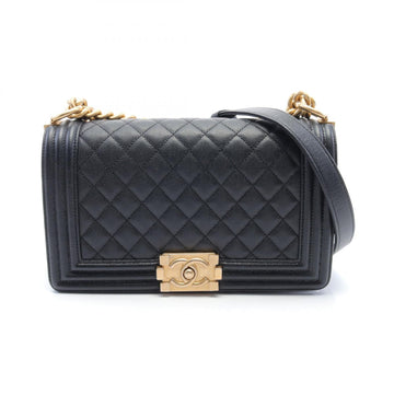Chanel Boy Matelasse Shoulder Bag Black