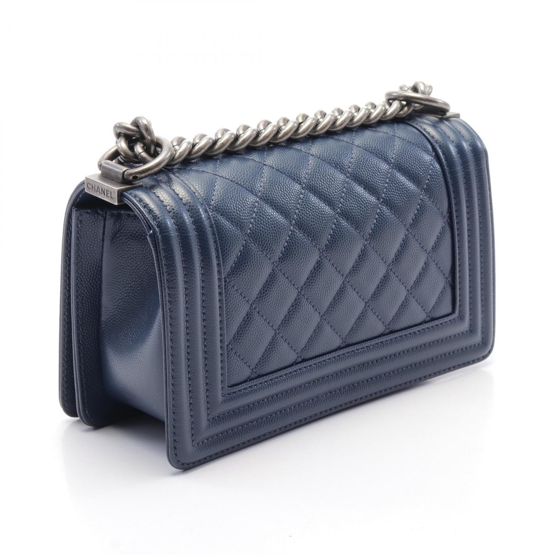 Chanel Boy Small Matelasse Shoulder Bag Navy