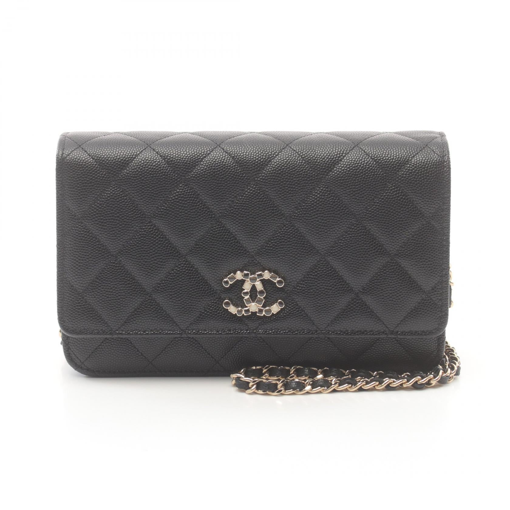Chanel Caviar Skin Matelasse Shoulder Bag Black