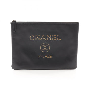 Chanel Deauville Grained Calfskin Clutch Bag