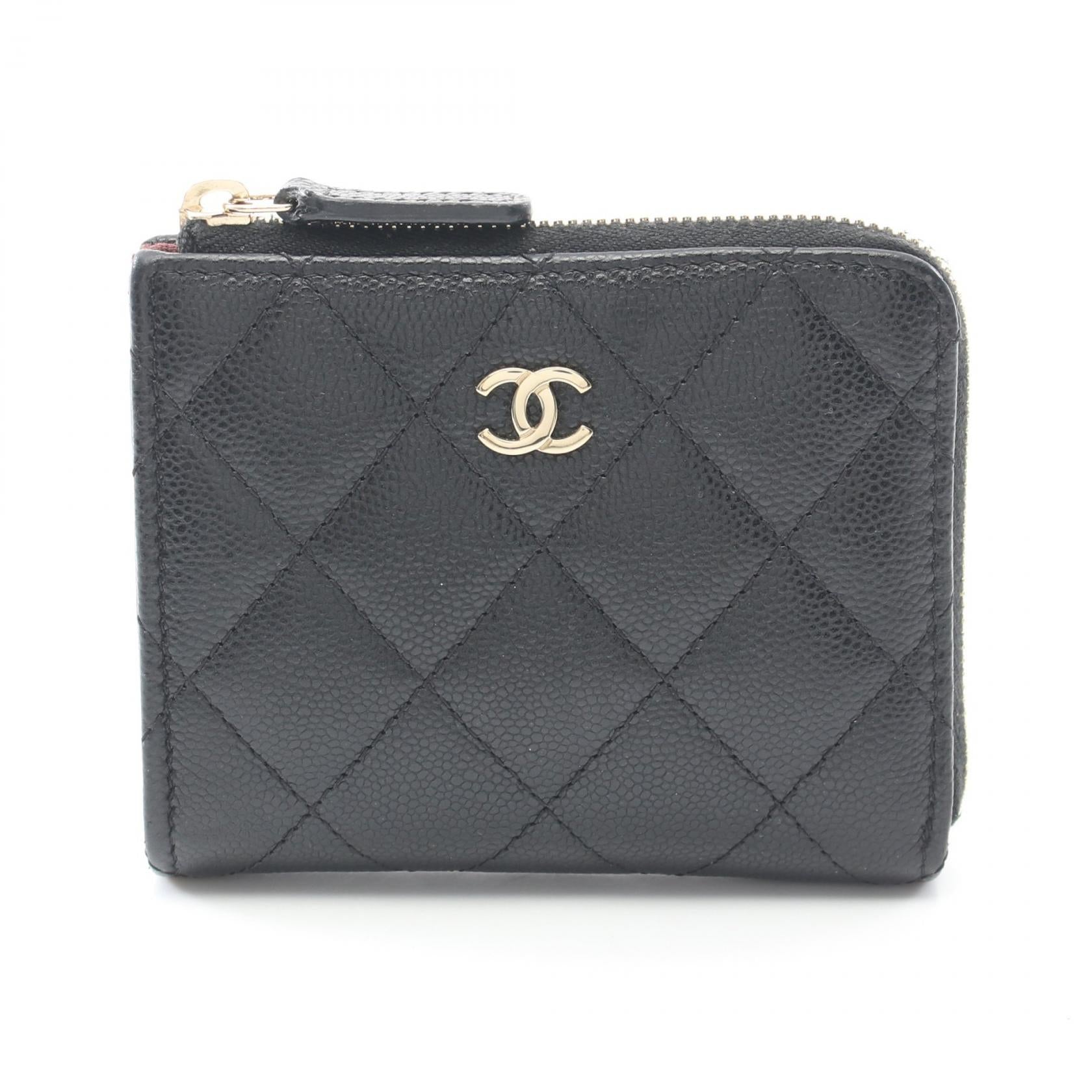 Chanel Caviar Skin Matelasse Round Wallet