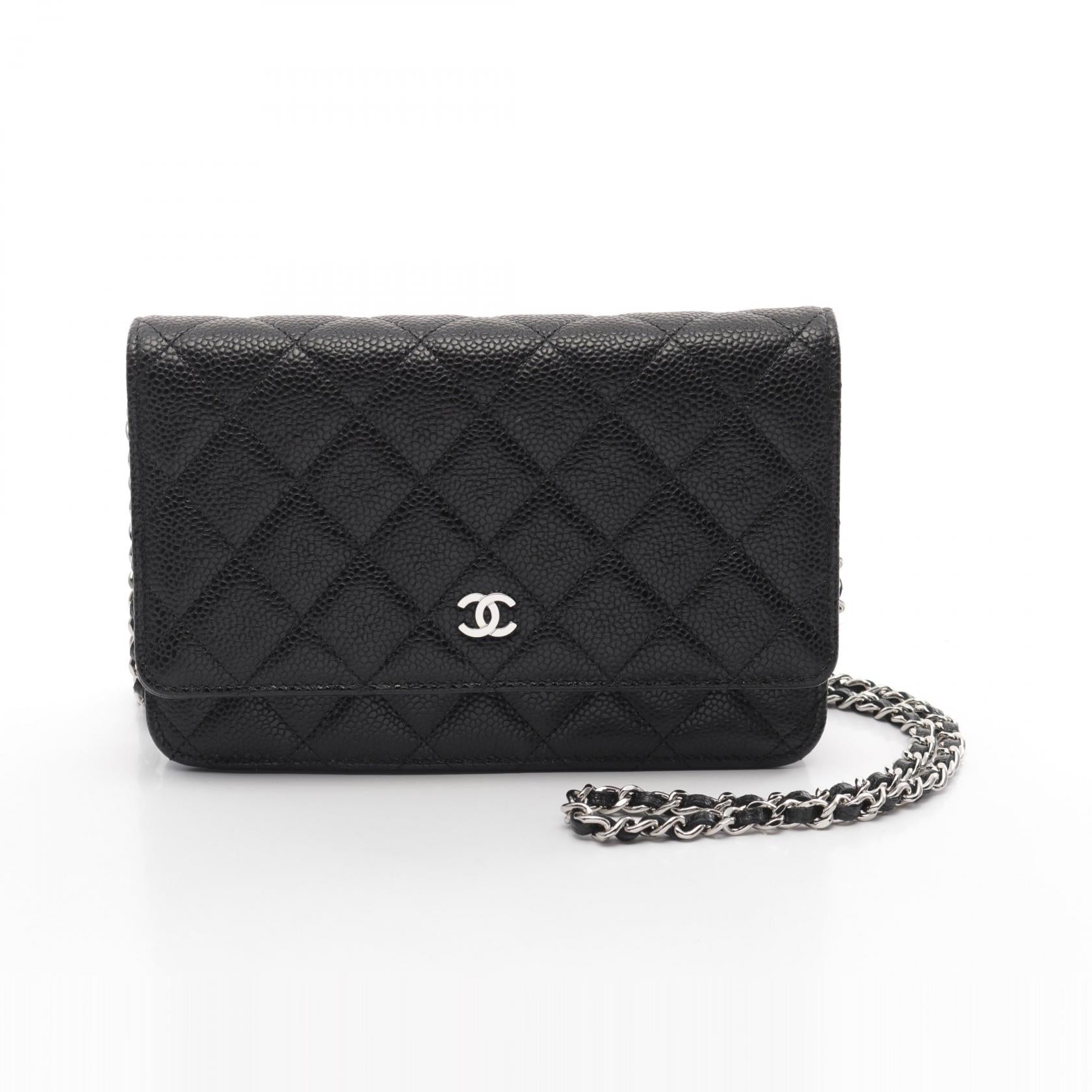 Chanel Caviar Skin Matelasse Shoulder Bag Black