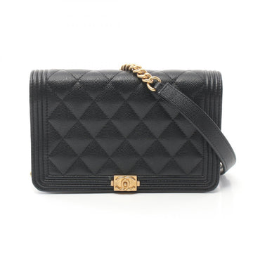 Chanel Boy Matelasse Shoulder Bag Black