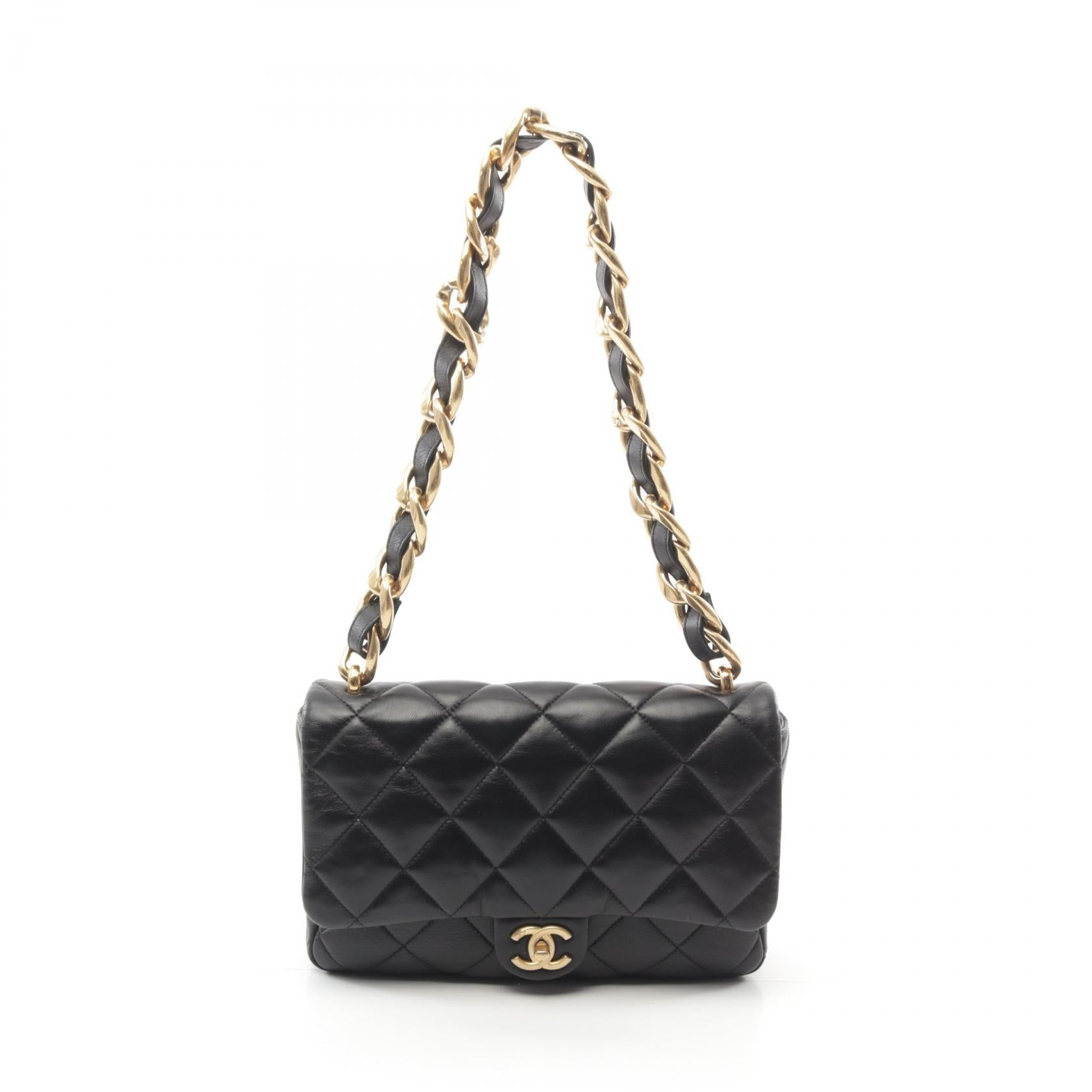 Chanel Lambskin Large Flap Shoulder Bag Black