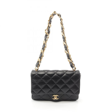 Chanel Lambskin Large Flap Shoulder Bag Black
