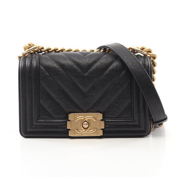 Chanel Boy Chanel V Stitch Chevron Calfskin Shoulder Bag