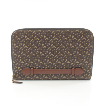Burberry TB Monogram Coated Canvas Clutch Bag
