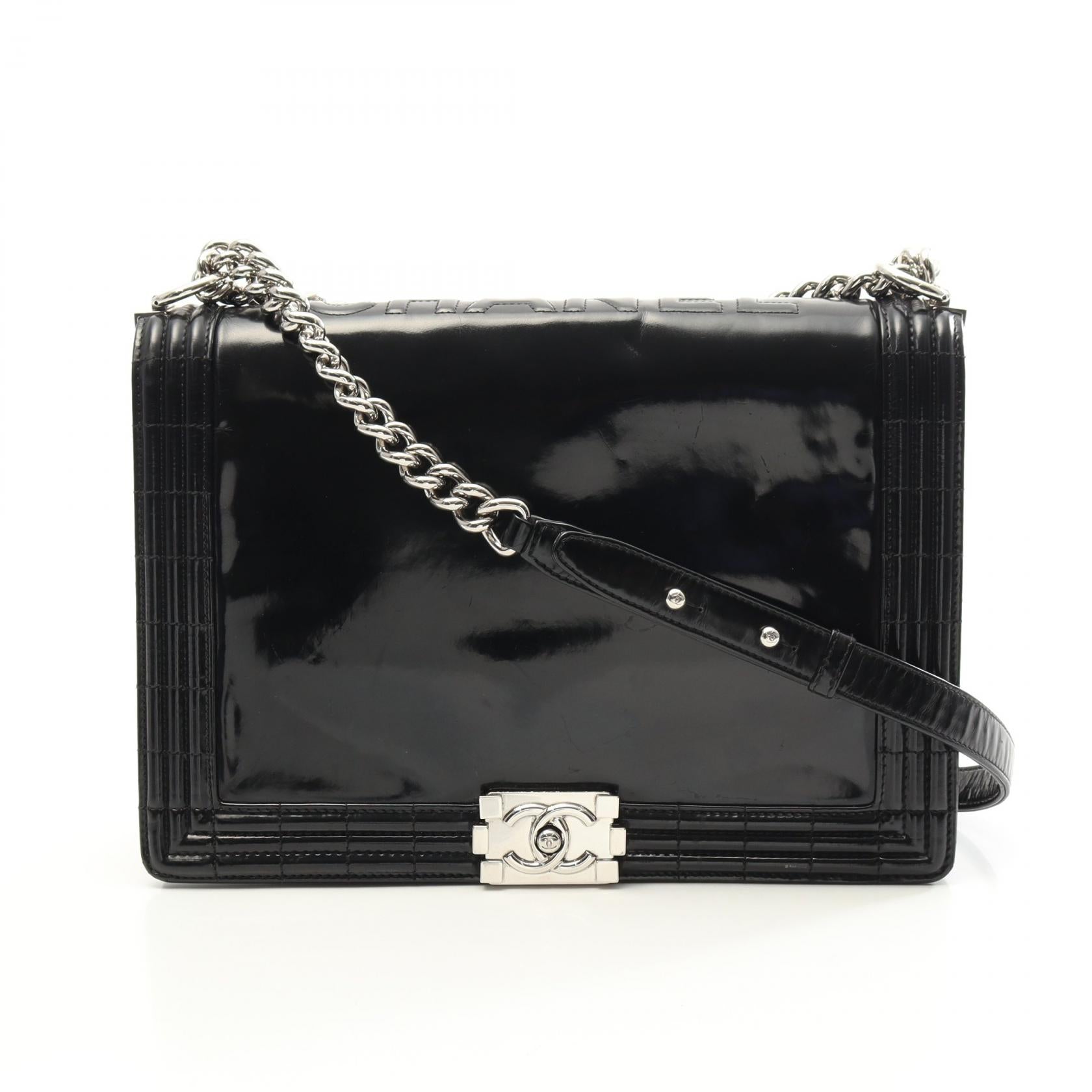 Chanel Boy Chanel Patent Leather Shoulder Bag