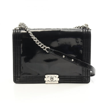 Chanel Boy Chanel Patent Leather Shoulder Bag