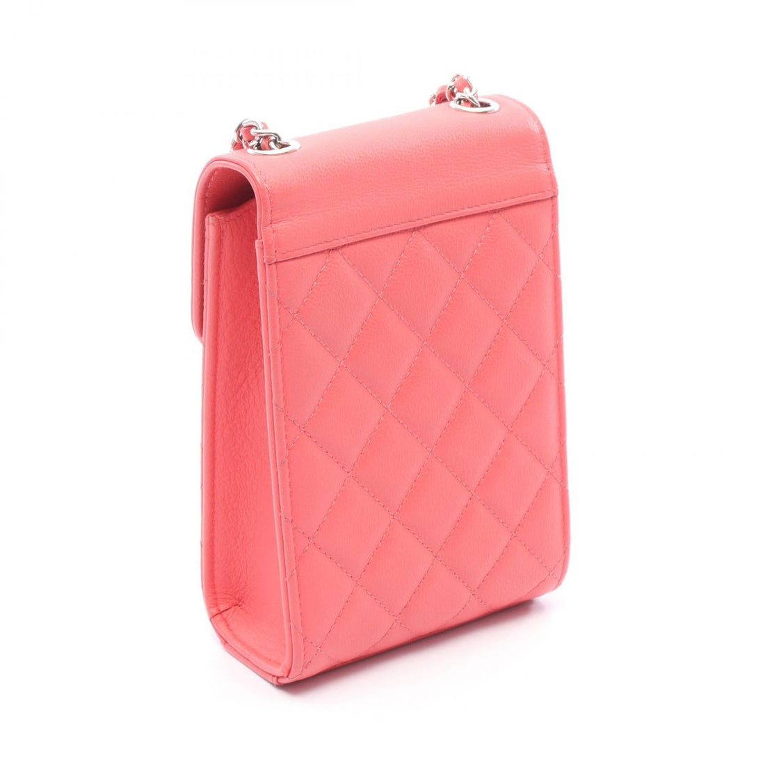 Chanel Half Coco Mark Matelasse Grained Calfskin Phone Case Shoulder Bag