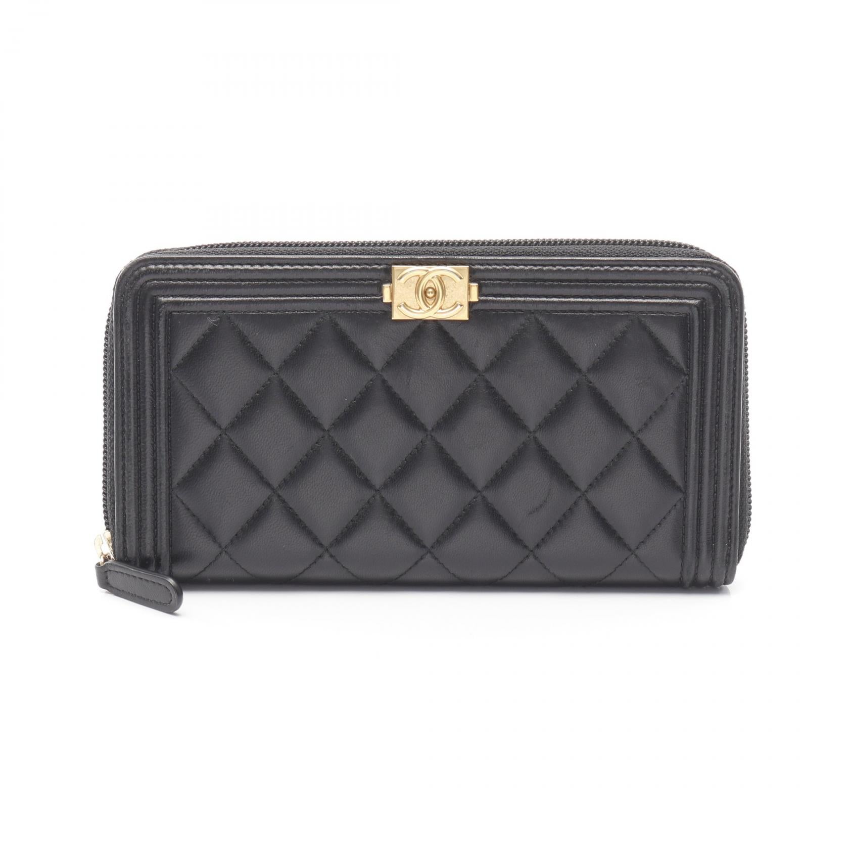 Chanel Boy Chanel Lambskin Long Wallet