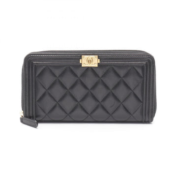 Chanel Boy Chanel Lambskin Long Wallet