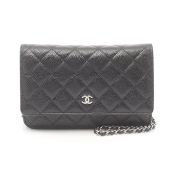 Chanel Caviar Skin Matelasse Shoulder Bag Black
