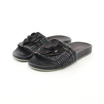 Chanel Camellia Fabric Rubber Sandals