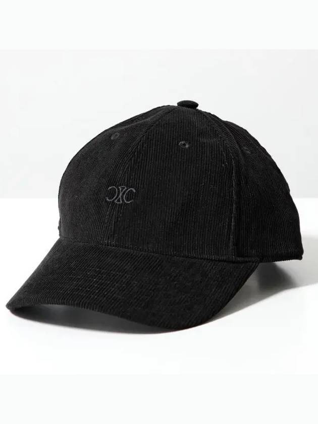 CELINE Mini Triomphe Embroidered Ball Cap Black