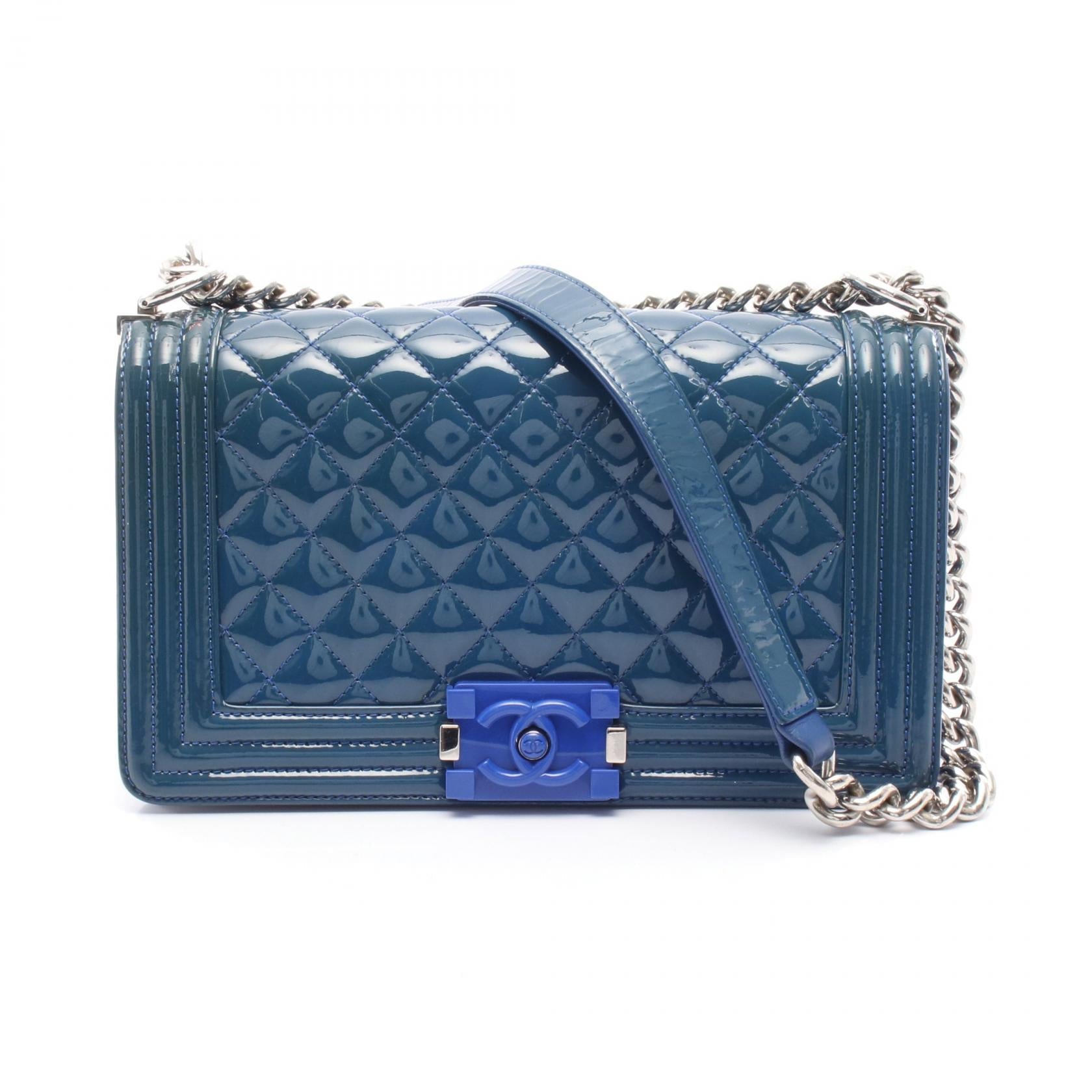 Chanel Boy Chanel Patent Leather Shoulder Bag