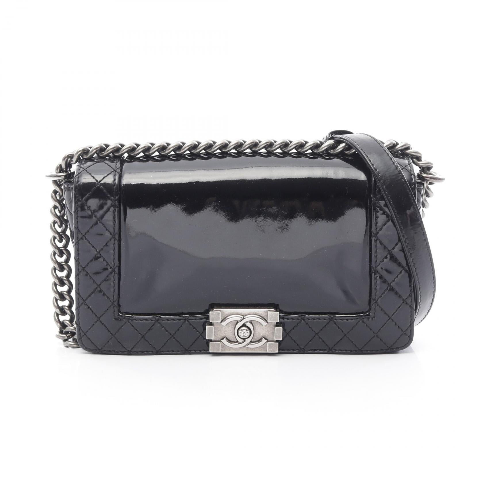 Chanel Boy Chanel Patent Leather Shoulder Bag