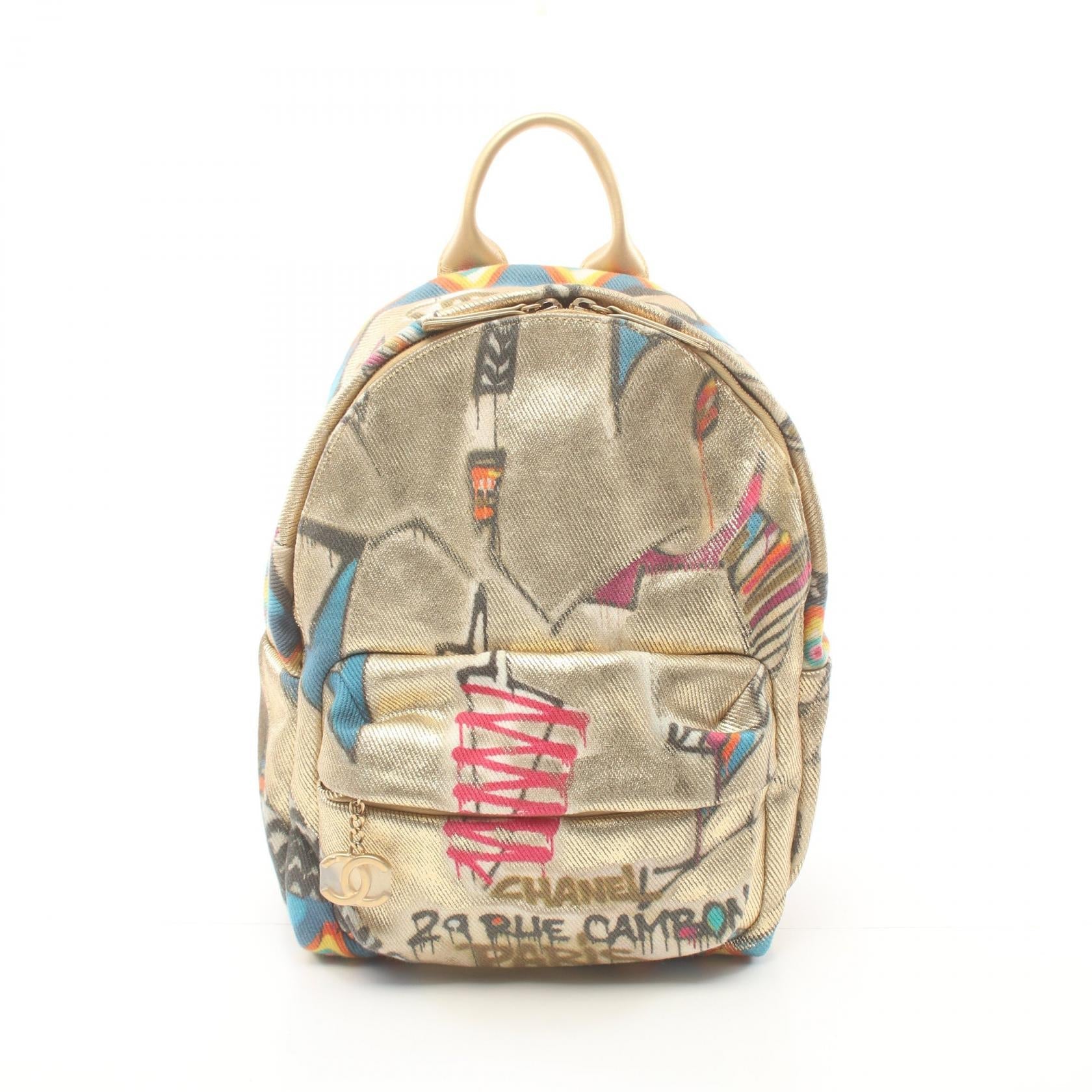 Chanel Canvas Leather Graffiti Backpack AS0867