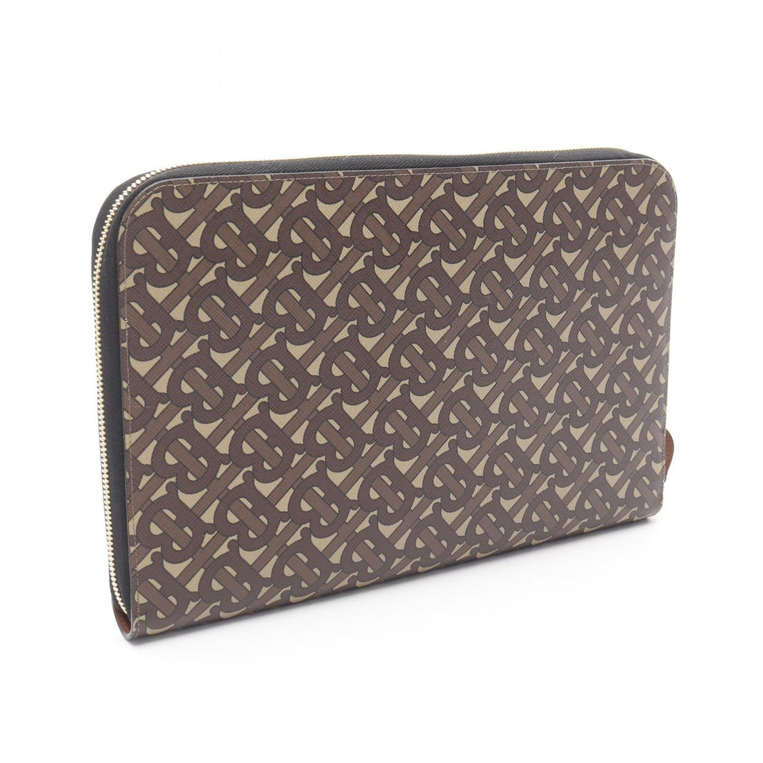 Burberry TB Monogram PVC Coated Canvas Leather Clutch Bag