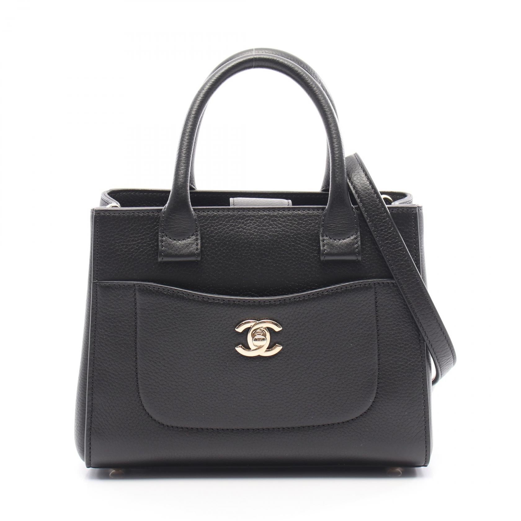 Chanel Neo Executive Tote Small 2way Shoulder Bag Leather