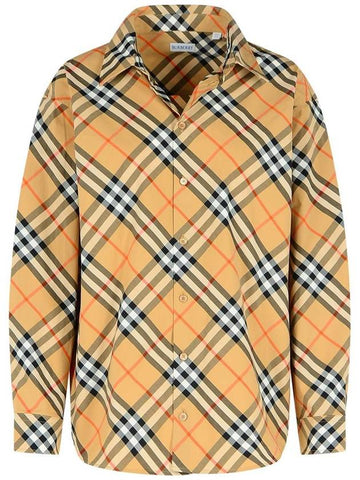 Burberry Burberry 'Check' Beige Cotton Shirt