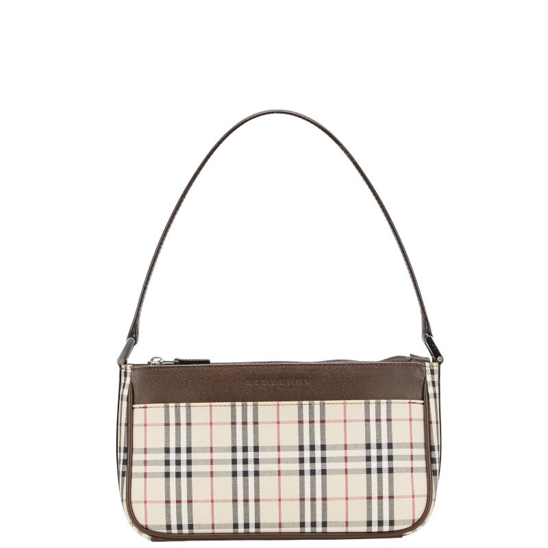 Burberry Nova Check Canvas Leather Shoulder Bag