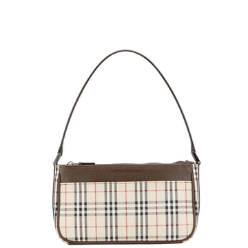 Burberry Nova Check Canvas Leather Shoulder Bag