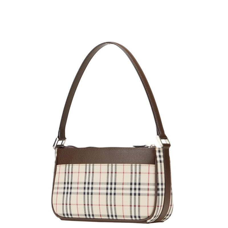 Burberry Nova Check Canvas Leather Shoulder Bag