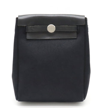 Hermes Toile Officier/Leather Herbag TPM Clutch