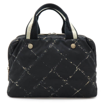 Chanel Nylon Mini Boston Handbag Black Red