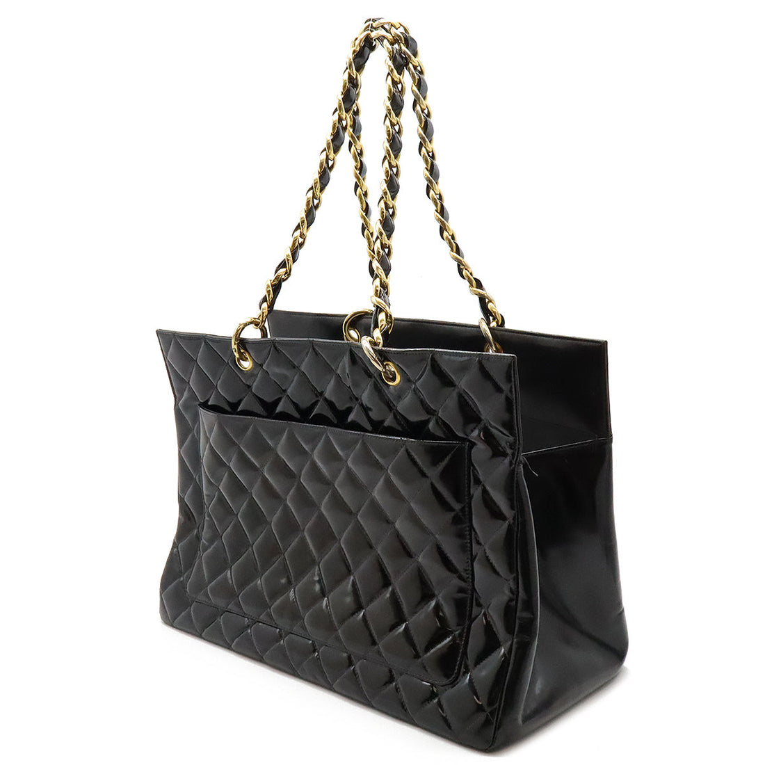 Chanel Patent Leather Matelasse Coco Mark 2way Tote Bag