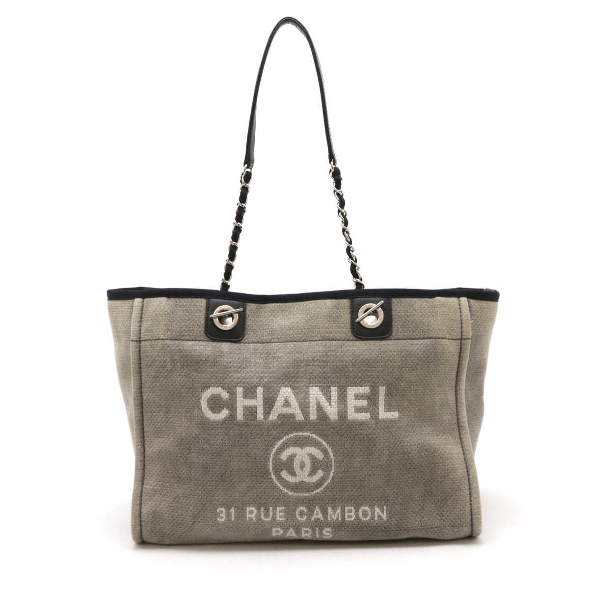 Chanel Canvas/Leather Deauville Medium Tote Bag
