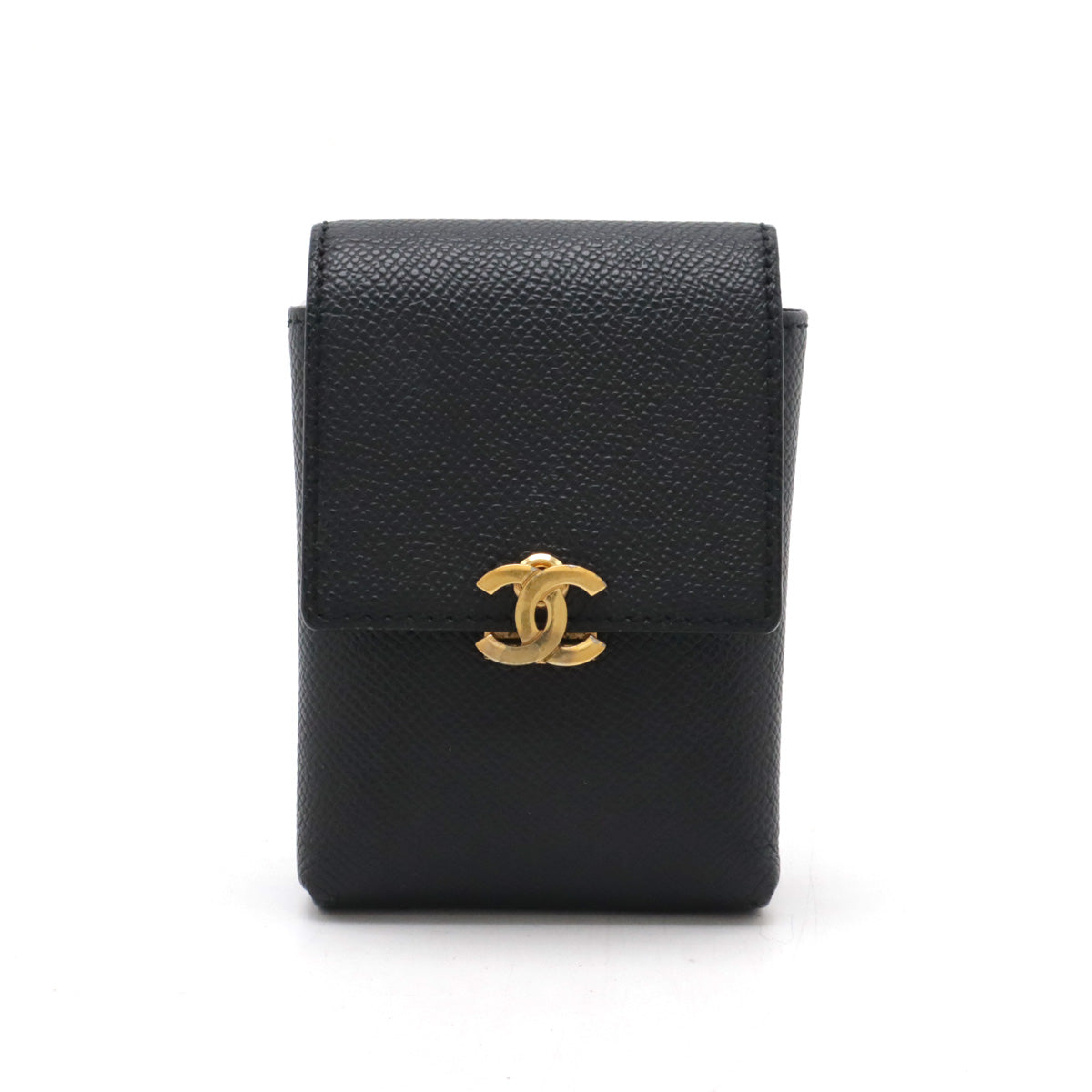 Chanel Caviar Skin Coco Mark iQOS Case Leather Black