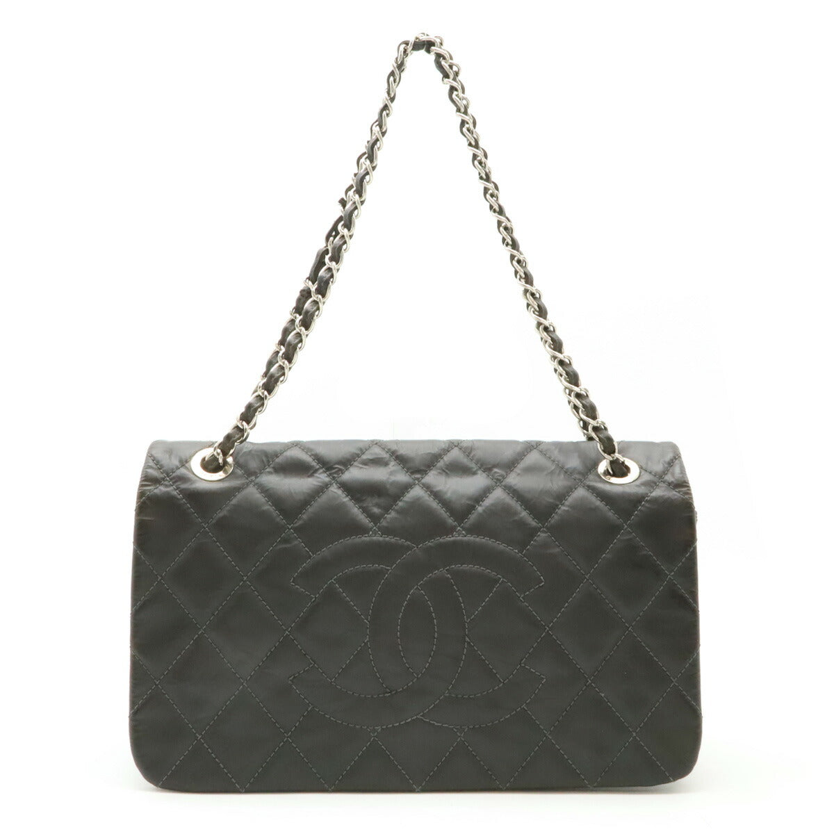 Chanel PVC Matelassé Coco Mark Chain Shoulder Bag Dark Grey