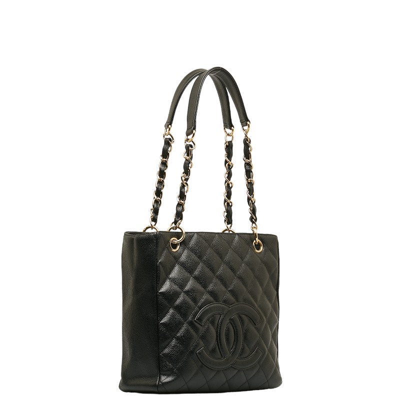 Chanel Mattress PT Tott Cocomark Chain Shoulder Bag Black Gold  Caviar S  CHANEL