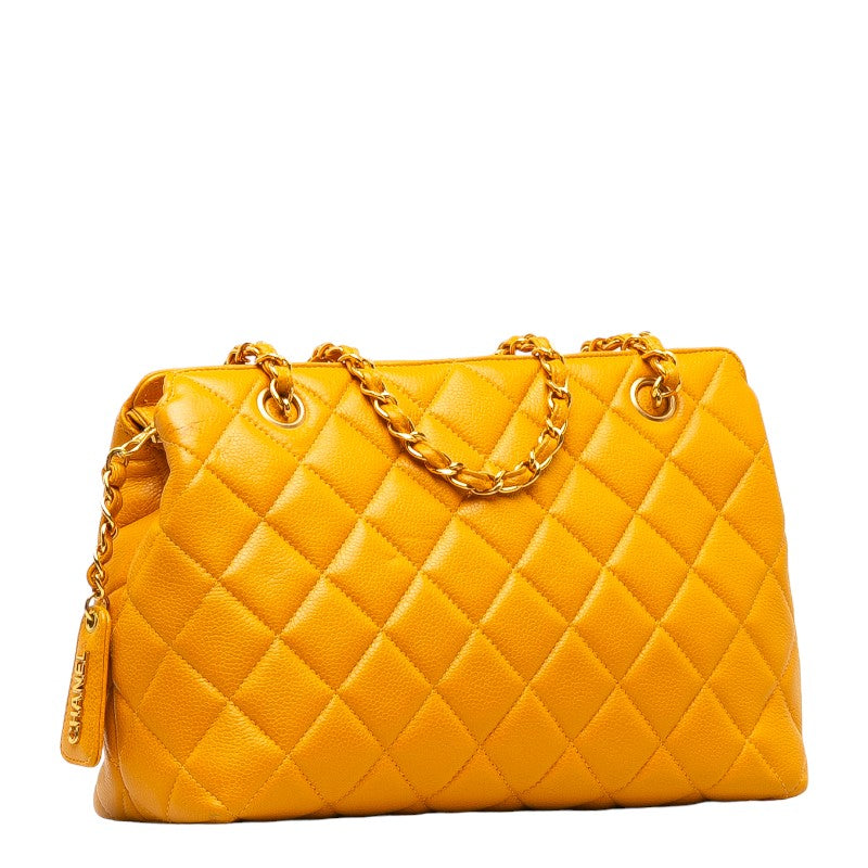 Chanel Caviar Skin Gold Chain Shoulder Tote