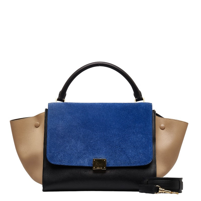 Celine Leather Suede Trapeze 2way Bag